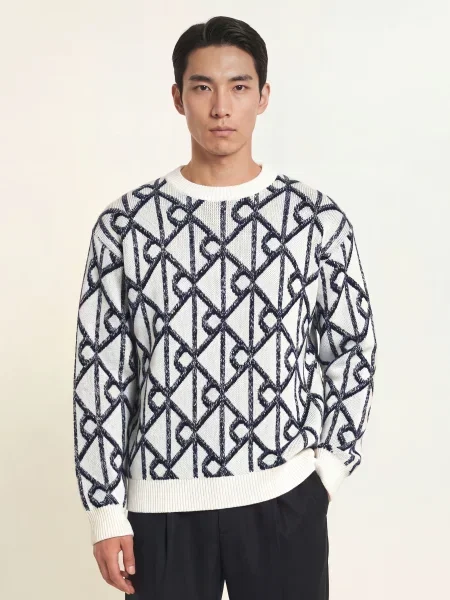 Calvin Klein Sweter weiss czarny
