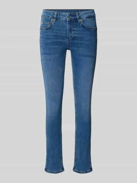 Jeansy o kroju skinny fit z elastycznej mieszanki bawełny model MONROE' Liu Jo White niebieskie