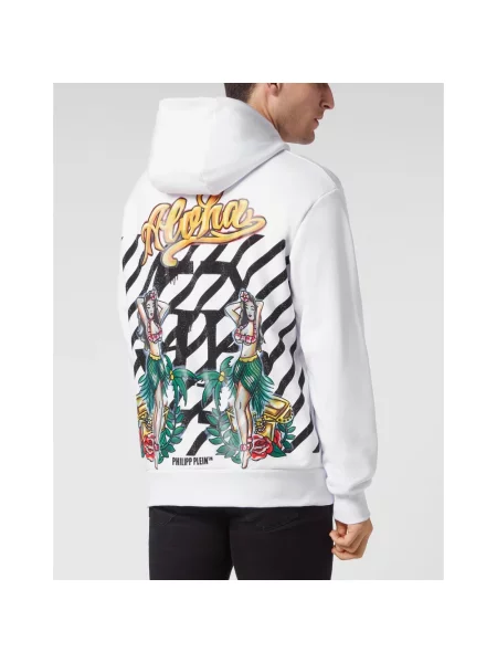 Bluza z kapturem Philipp Plein z kapturem biała