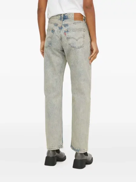 Карирани дънки straight leg Levi's® с шипове кафяво