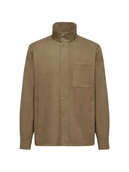 Geanta de piele Moncler cu autograf verde