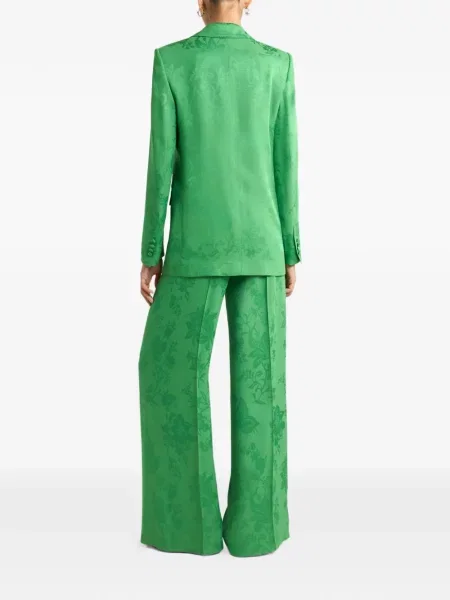 Sacou Etro cu model floral din jacard verde