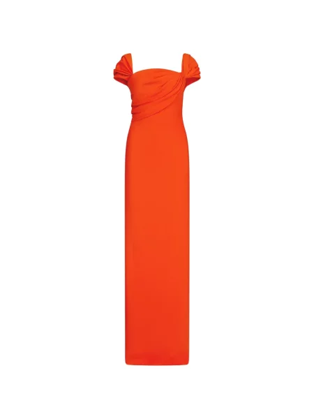 Rochie Oscar De La Renta drapată portocaliu