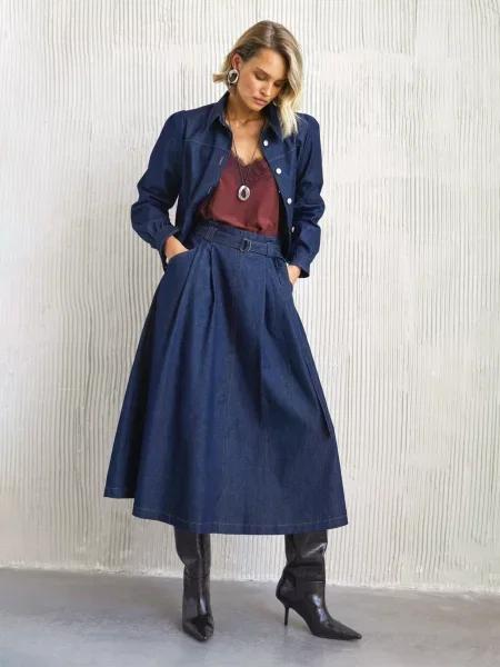 Спідниці Dressa темно-синій бавовна/поліестер/еластан синя