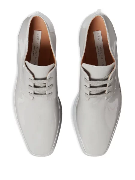 Pantofi derby Stella Mccartney cu șireturi din dantelă gri