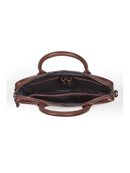 Torba na laptopa Howard London skórzana brązowa