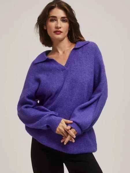 Pulover Marisse cu decolteu în V negru