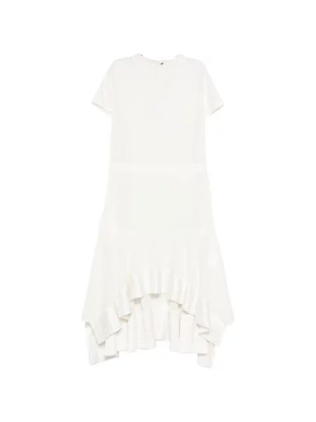 Rochie mini Sacai cu volane scurtă de costum alb