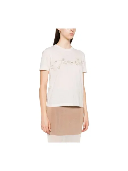 Koszulka Fendi z cekinami beżowa