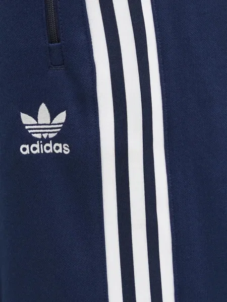 Tricou Adidas cu dungi cu broderie albastru