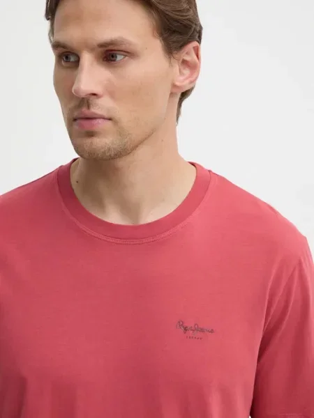 Футболка Pepe Jeans Jacko однотонна рожевий
