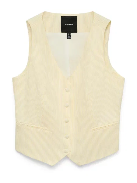 VERO MODA Vestă de costum galben alb