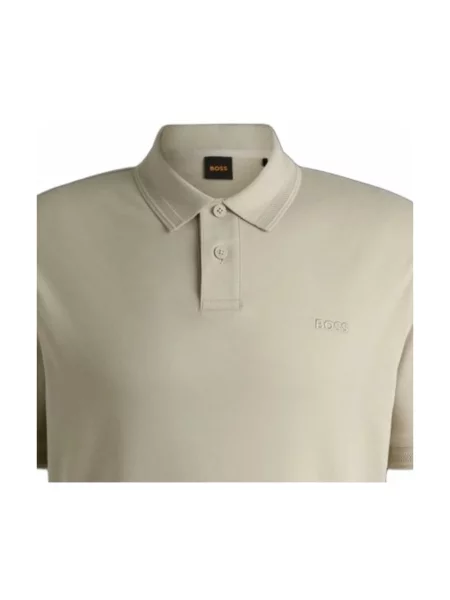 Koszulka polo o kroju regular fit z wyhaftowanym logo model ‘Interlock’ Boss Orange beżowa