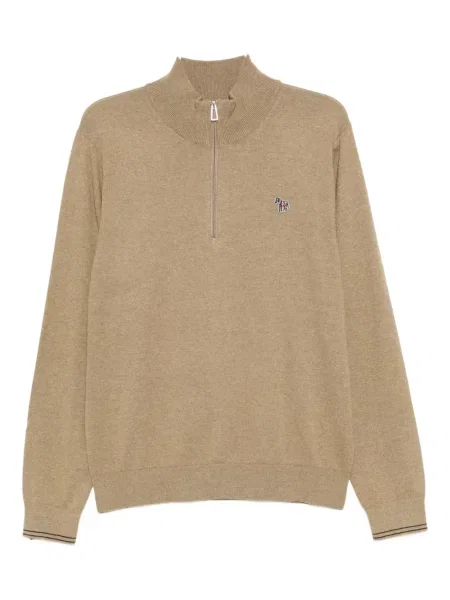 Pulover Ps Paul Smith de jumătate de fermoar maro