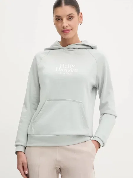 Суичър с качулка Helly Hansen с качулка с апликация сиво