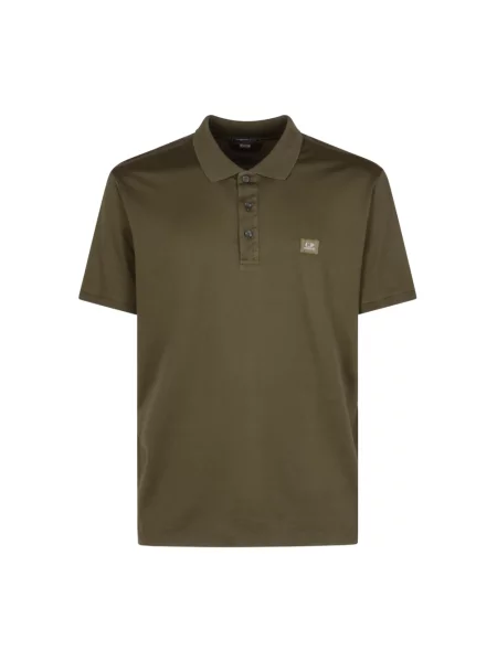 Krótka koszulka polo C.p. Company z krótkim rękawem z dżerseju zielona