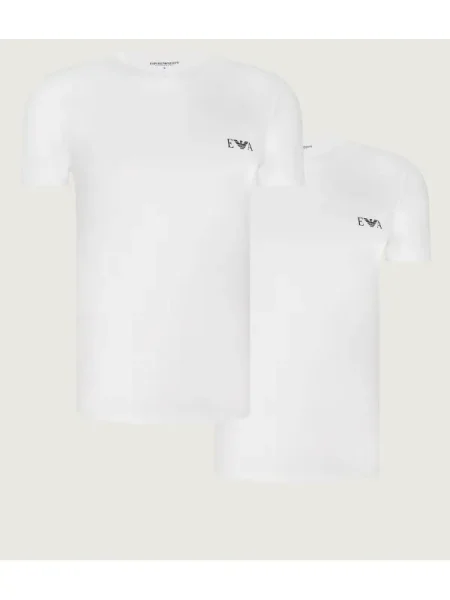 Tricou Emporio Armani cu decolteu în U alb