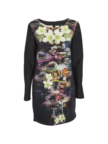 Rochie mini Cavalli Class cu model floral cu imagine negru