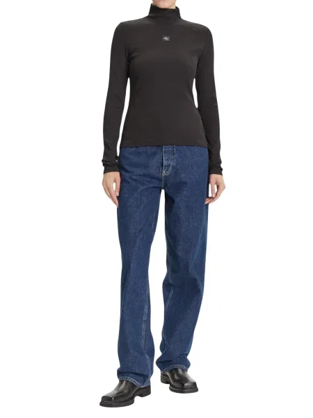 Calvin Klein Jeans Tričko S Dlouhým Rukávem černá