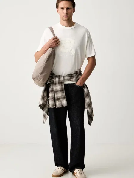 Karl Lagerfeld tricou pentru bărbați din bej