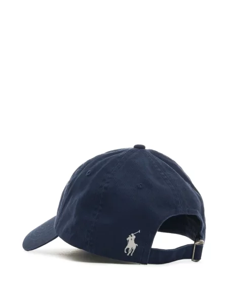 Krótka czapka z daszkiem Polo Ralph Lauren z twillu z nadrukiem brązowa