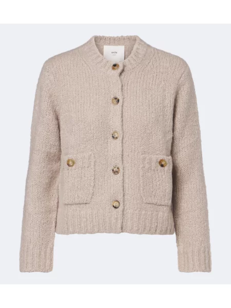 Cardigan Arch4 de mătase bej