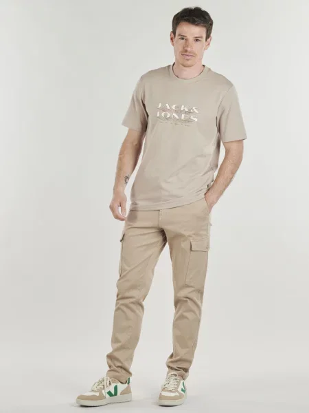 Cargo nohavice Jack & Jones béžová
