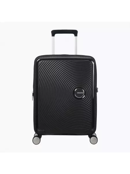 Lniana walizka American Tourister czarna