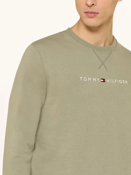 Tommy Hilfiger Pohodlná Domácí Mikina olivová