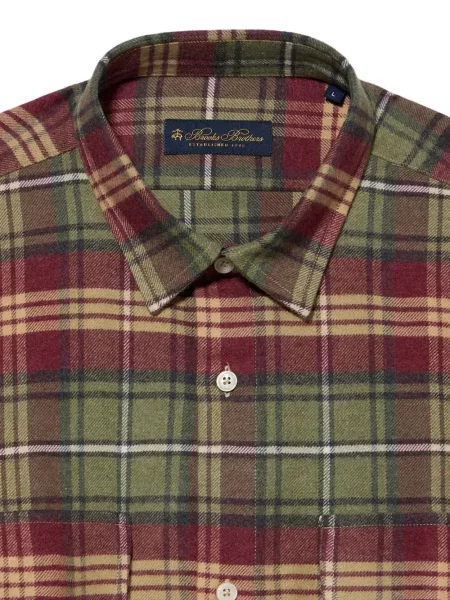 Kockás flanel ing Brooks Brothers zöld