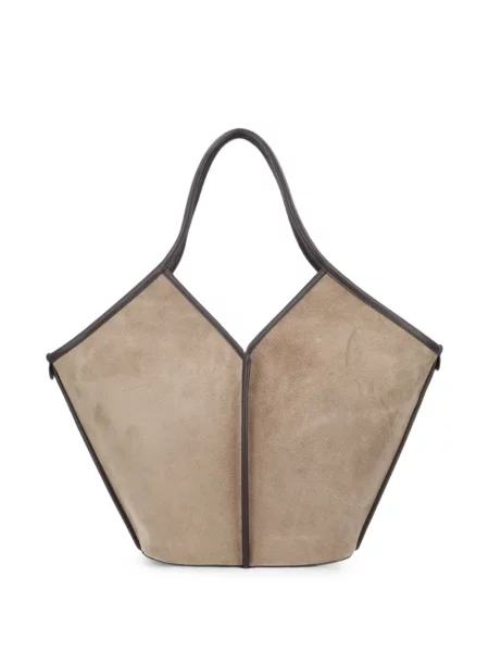 Geantă shopper Hereu din piele de căprioară gri