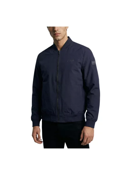 Kompaktowy kurtka bomber Guess ze stretchu niebieski