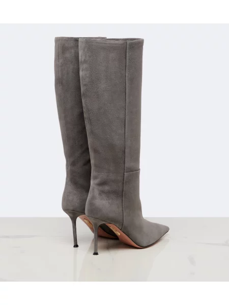 Semišové čižmy Aquazzura sivá