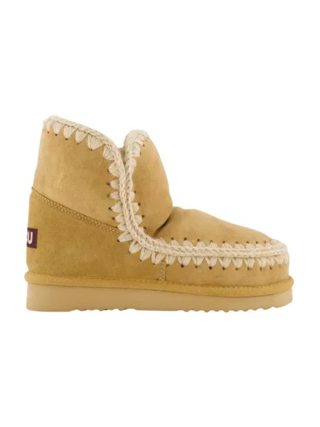Haftowane botki Mou wełniane beżowe