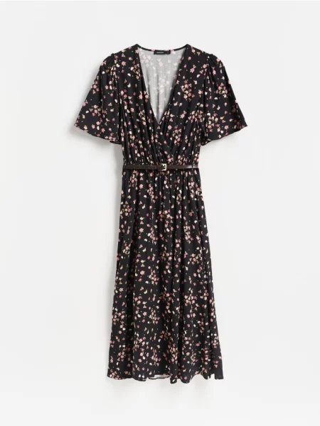 Reserved Rochie cu imprimeui și curea negru