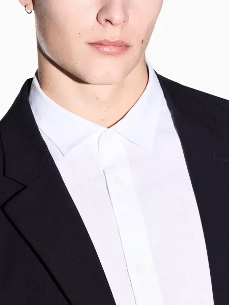 Льняная классическая рубашка Armani Exchange белая