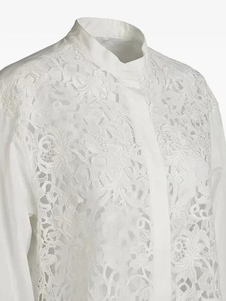 Krajková košile Valentino Garavani bílá