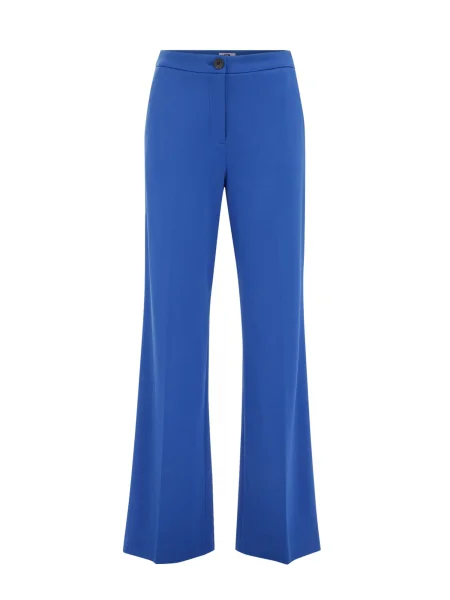 WE Fashion Hlače na crtu kobalt plava
