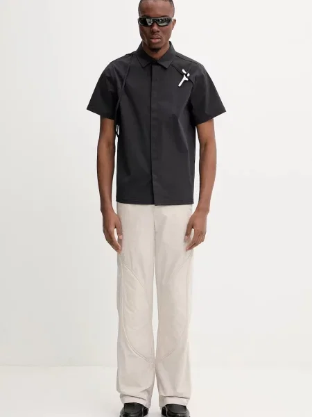 Классическая ошейниковый рубашка Heliot Emil черная