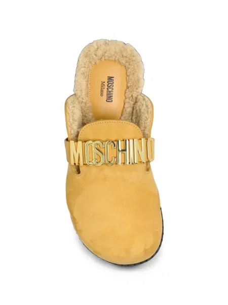 Báránybőr mules Moschino autogrammal sárga