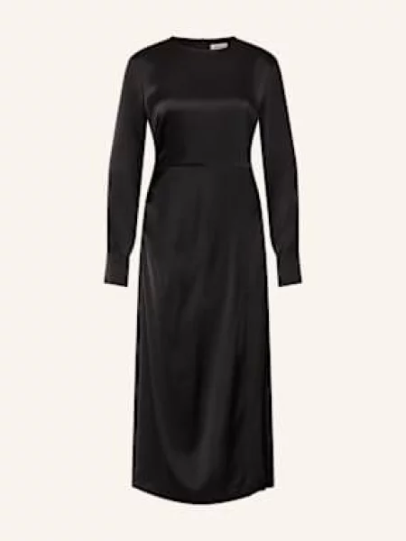 Ottod'ame Sukienka Satynowa schwarz czarna