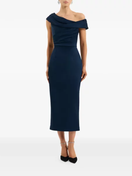 Rochie midi Rebecca Vallance asimetrică albastru