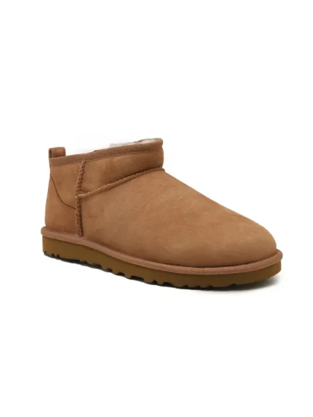 UGG De piele bocanci M CLASSIC ULTRA MINI maro