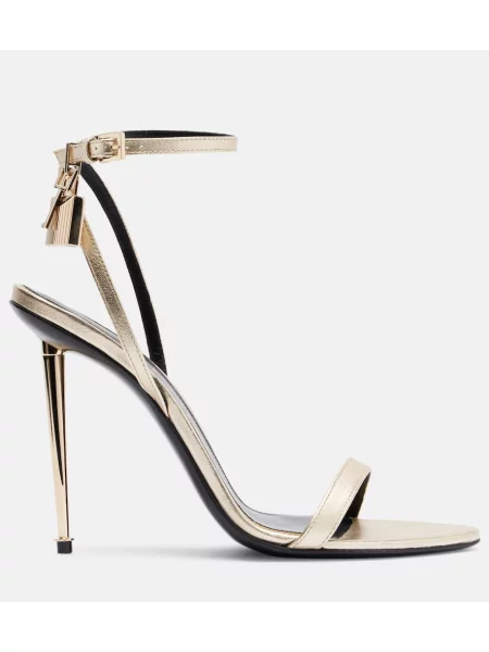 Sandale Tom Ford din piele auriu