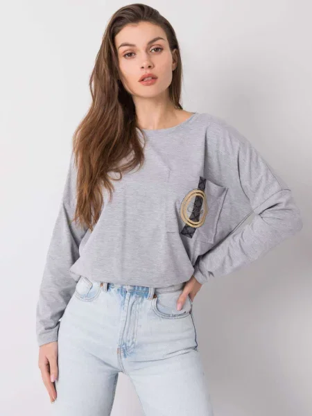 Bluză Fashionhunters gri