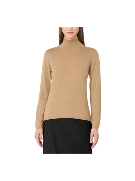 Sweter z golfem Max Mara do golfa beżowy