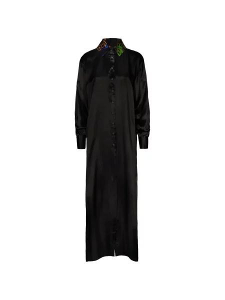 Cămașă Tessitura Body Couture de mătase cu imagine negru