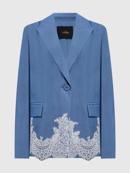Жакет з мереживом Twinset блакитний