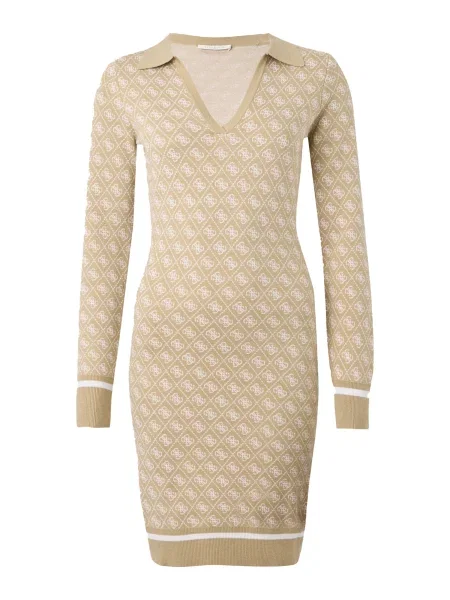 GUESS Rochie tricotat AUBREY / alb bej