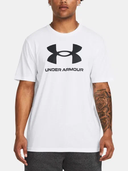 Férfi Under Armour Sportstyle Logo Update póló fehér/fekete. Méret: L fehér